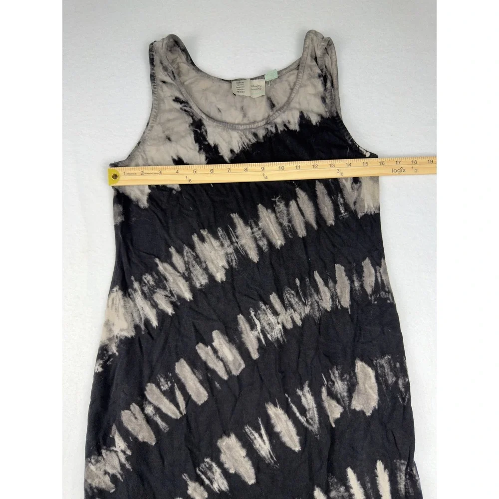 Saturday Sunday Anthropologie Tie Dye Midi Dress Black Grey Sleeveless L - Picture 7 of 8